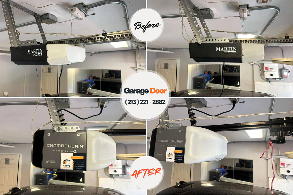 Before and after: garage door repair St. Charles, MI